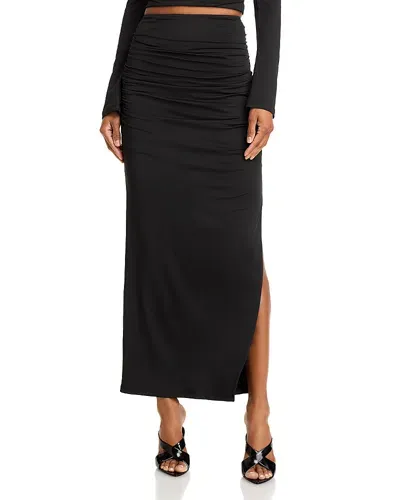 Nia Selena Stretch Maxi Skirt In Black