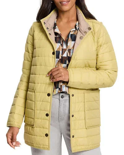 Nic + Zoe Nic+zoe Allovette Reversible Quilted Jacket In Yellow Multi