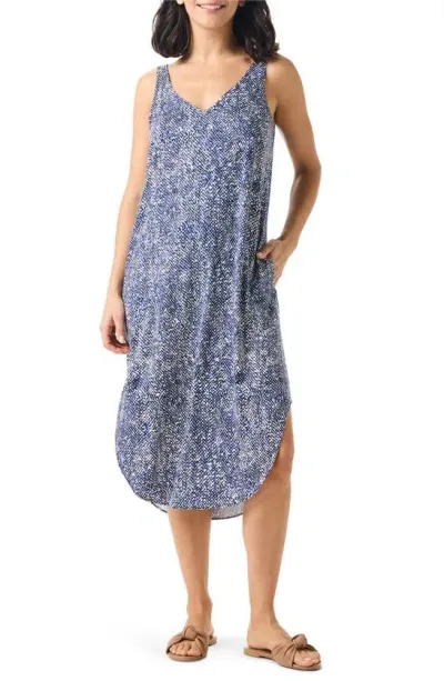 Nic + Zoe Dashing Dot Midi Tank Dress In Indigo Multi