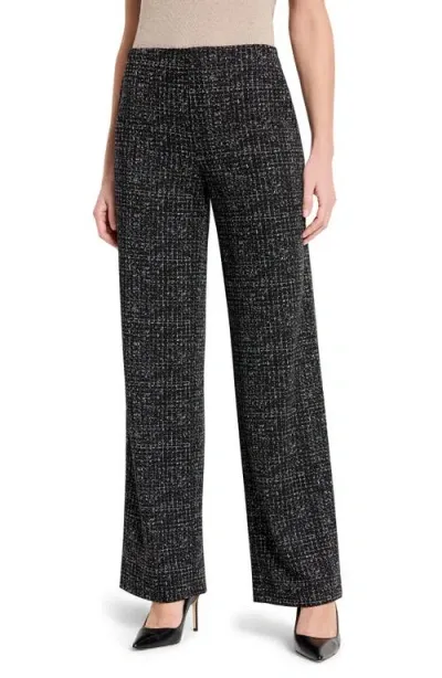 Nic + Zoe Nic+zoe Dotty Grid Wide Leg Pants In Black Multi