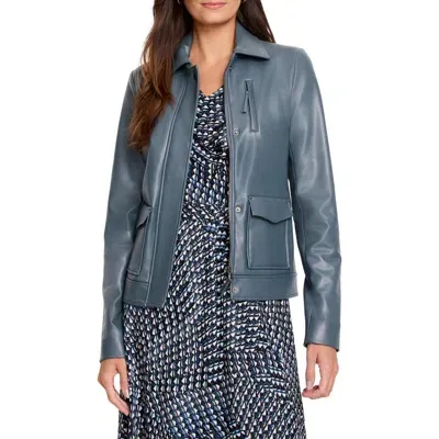 Nic + Zoe Nic+zoe Downtown Faux Leather Jacket In Patina