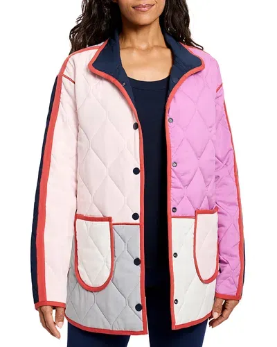 Nic + Zoe Nic+zoe Mixed Up Reversible Coat In Pink Multi