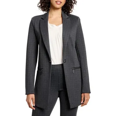 Nic + Zoe Nic+zoe Pinstripe Ponte Blazer In Grey Multi