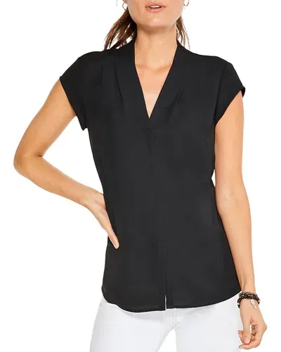 Nic+zoe Plus Cap Sleeve Day To Night Top In Black Onyx