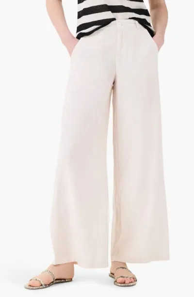 Nic + Zoe Rumba Organic Linen Blend Wide Leg Trousers In Canvas