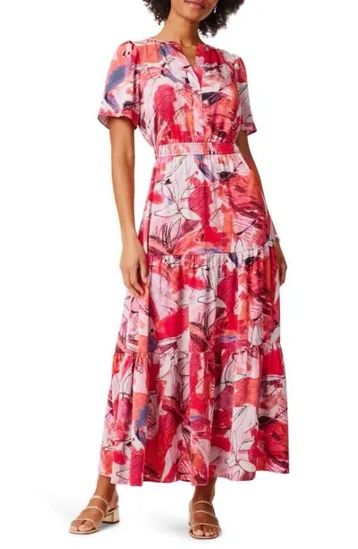 Nic + Zoe Nic+zoe Petite Scribble Bouquet Daydream Dress In Pink Multi