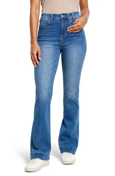 Nic + Zoe Nic+zoe Side Panel High Waist Bootcut Ankle Jeans In Atlantic