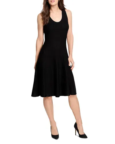 Nic + Zoe Nic+zoe Twirl Scoop Neck Fit & Flare Dress In Black Onyx