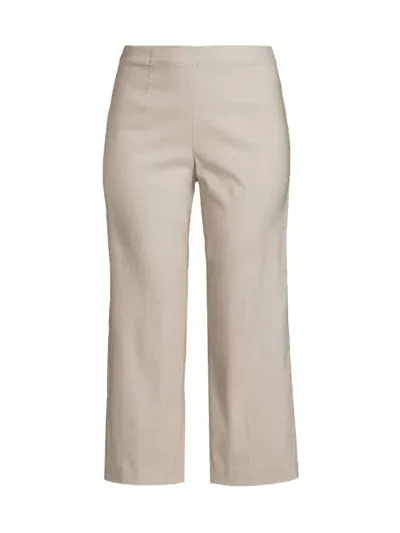 Nic + Zoe Nic+zoe Wonderstretch Wide Leg Pull-on Crop Pants In Cobblestone