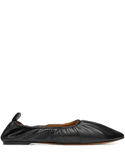 Niccolò Pasqualetti Obliqua Ballerina Shoes In Black