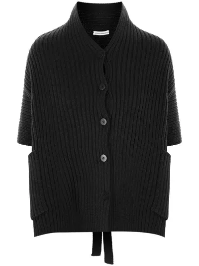 Niccolò Pasqualetti Ribbed Cardigan In Black