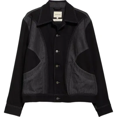 Nicholas Daley Rebel Paneled Denim Jacket In Black