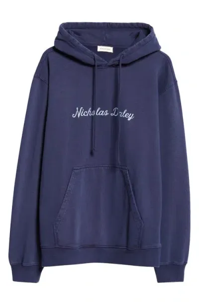 Nicholas Daley Reggae Klub Graphic Hoodie In Navy