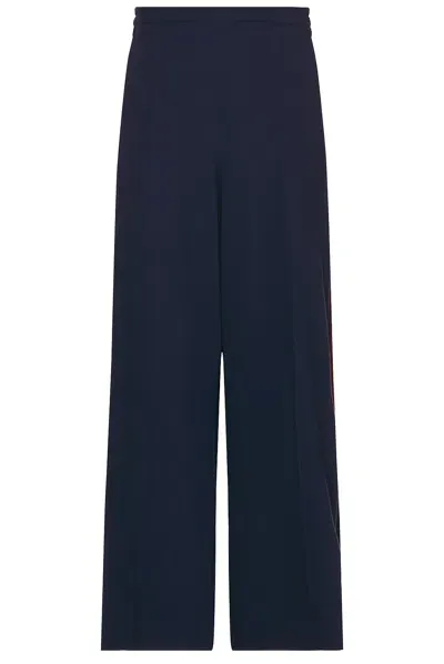 Nicholas Daley Wide Leg Track Pant In Navy & Burgundy