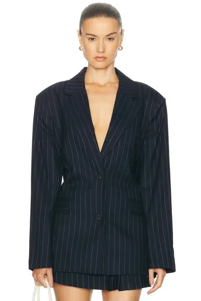 Nicholas Nadia Open Back Split Blazer In Navy