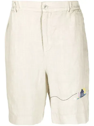 Nick Fouquet Motif-embroidered Bermuda Shorts In Nude