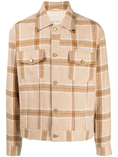 Nick Fouquet Plaid-check Print Shirt Jacket In Brown