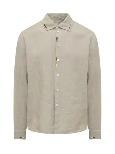 Nick Fouquet Embroidered Collared Button In Beige