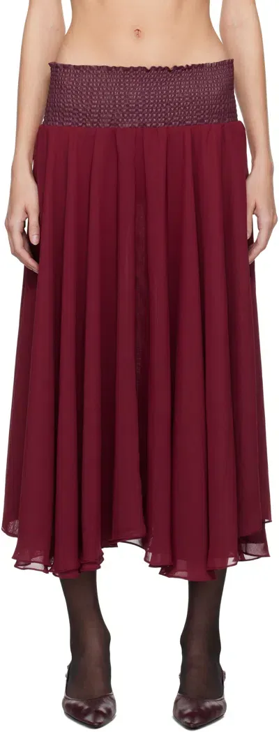 Nicklas Skovgaard Burgundy Iris Midi Skirt