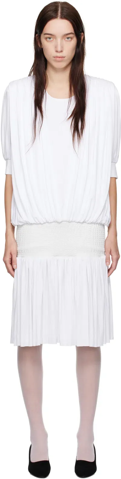 Nicklas Skovgaard White Grace Midi Dress In Optic White