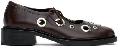 Nicole Saldaã±a Brown Fabiana Eyelet Loafers