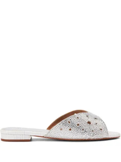 Nicoli Crystal-embellished Slides In Grey