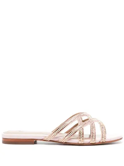 Nicoli Zuri Crystal-embellished Sandals In Pink