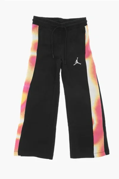 Nike Kids' Air Jordan Cotton Blend Joggers With Tie Dye Effect Side Ban In Black