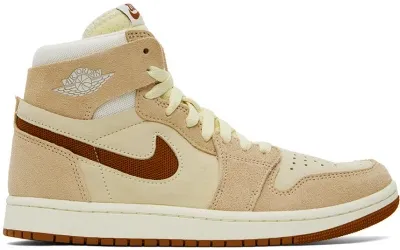 Nike Beige & Brown Air Jordan 1 Zoom Cmft 2 Sneakers In Sail/legend Coffee-l