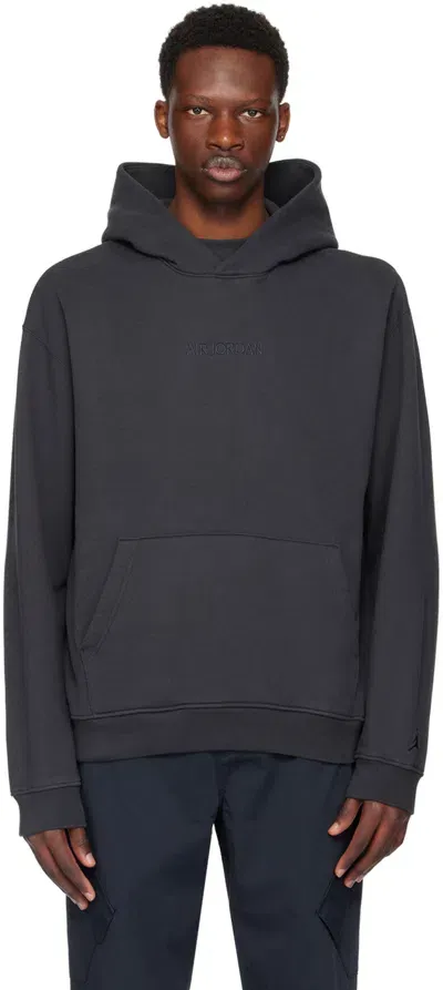 Nike Black Wordmark Hoodie In Off Noir