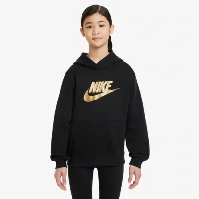 Nike Kids' Boys   Nsw Club Hbr Fleece Hoodie In Black/metallic Gold