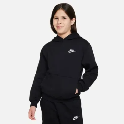 Nike Kids' Boys   Nsw Club Lbr Fleece Hoodie In Black/white