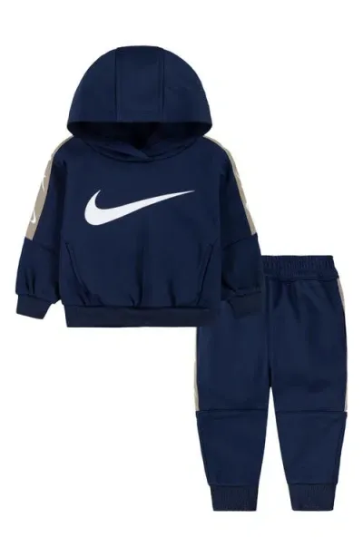 Nike Babies'  Club Logo Graphic Hoodie & Joggers Set In Midnight Navy