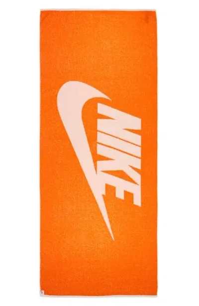 Nike Club Pool Towel In Safety Orange/white