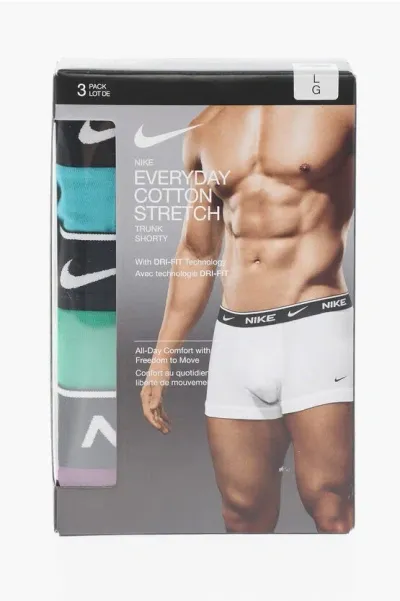 Nike Cotton Stretch 3 Pairs Boxers Set With Logo-band In White