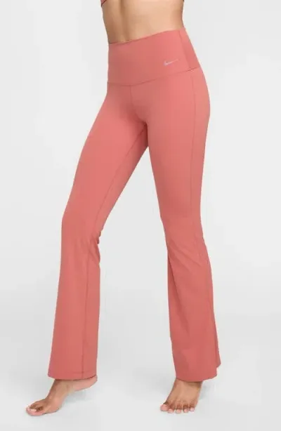 Nike Dri-fit Flare Leggings In Canyon Pink/black