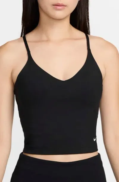 Nike Dri-fit Light Support Sports Bra In Black/white