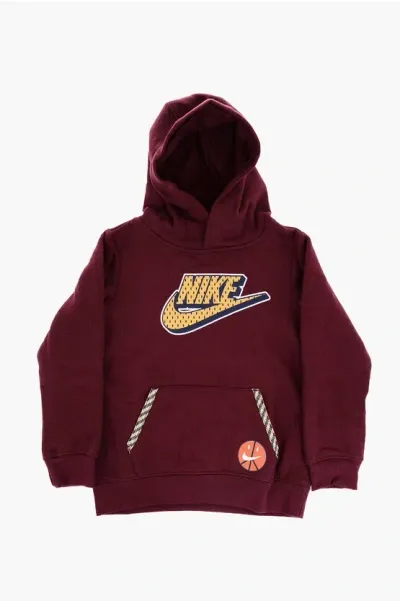 Nike Fleeced Cotton Blend Hoodie With Contrasting Details