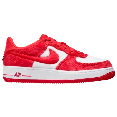 Nike Girls   Air Force 1 Valentines Day In White/light Crimson/fire Red