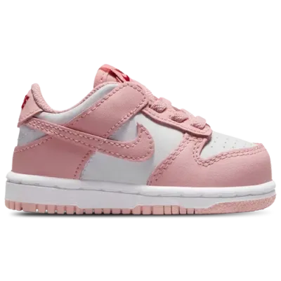 Nike Girls   Dunk Low In White/pink Glaze