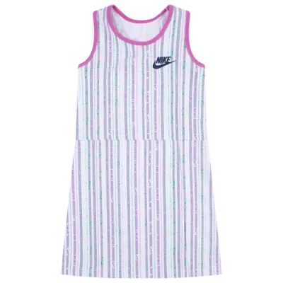 Nike Kids' Girls   Happy Camper Aop Dress In White/pink