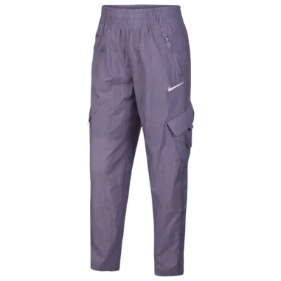 Nike Girls   Nsw Woven Hr Cargo Pants Odp In White/purple