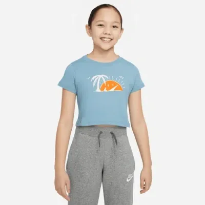 Nike Girls   Sun Swoosh T-shirt In Blue/black