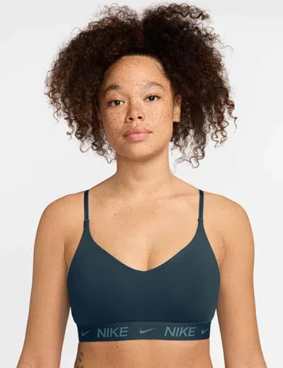 Nike Indy Light Support Sports Bra In Blue