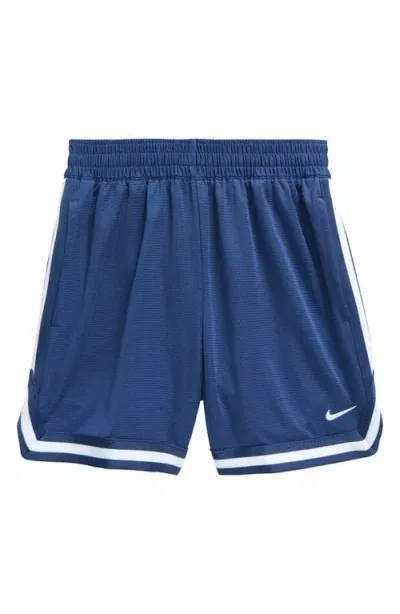 Nike Kids' Dri-fit Dna Athletic Shorts In Mystic Navy/white