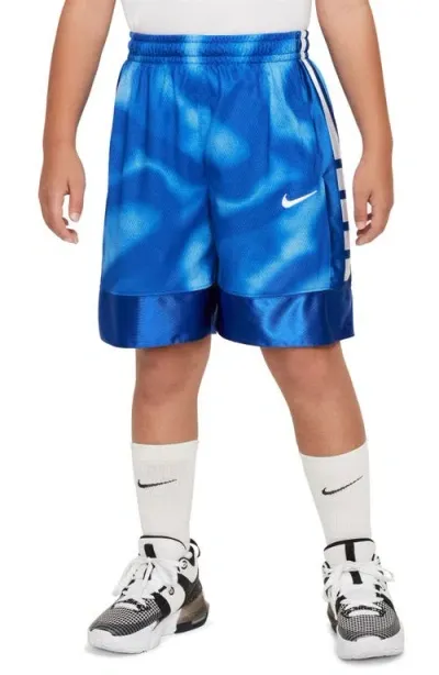 Nike Kids' Dri-fit Elite Athletic Shorts In Game Royal/white