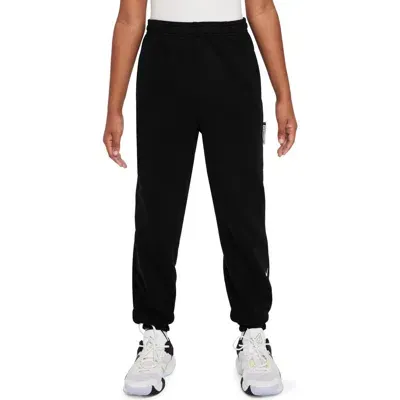 Nike Kids' Dri-fit Fleece Sweatpants In Black/pale Ivory