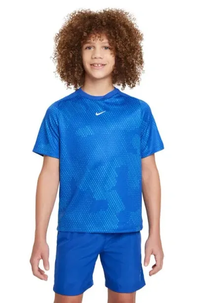 Nike Kids' Dri-fit Multi T-shirt In Game Royal/white