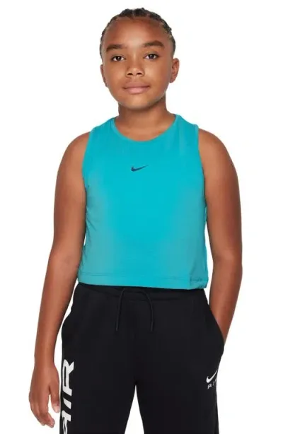 Nike Kids' Dri-fit Pro Tank Top In Dusty Cactus/midnight Navy