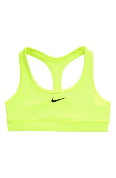 Nike Kids' Dri-fit Racerback Sports Bra In Volt/black